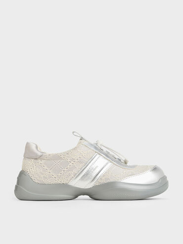 Scarpe da ginnastica robuste Casey in metallo e pizzo, Multi, hi-res