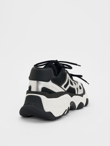 Gaskell Metallic Mesh Chunky Sneakers, Black, hi-res