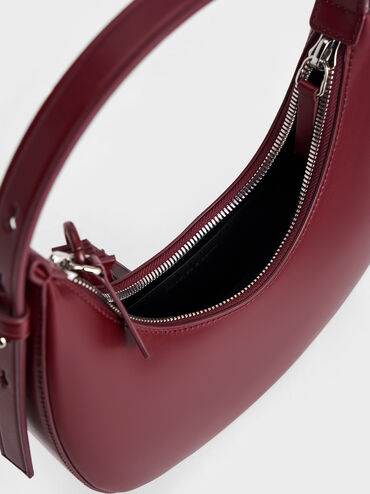 Carey Crescent Hobo Bag, Burgundy, hi-res