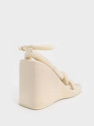 Toni Wedges mit geknoteten Puffriemen, Kreidewei&szlig;, hi-res
