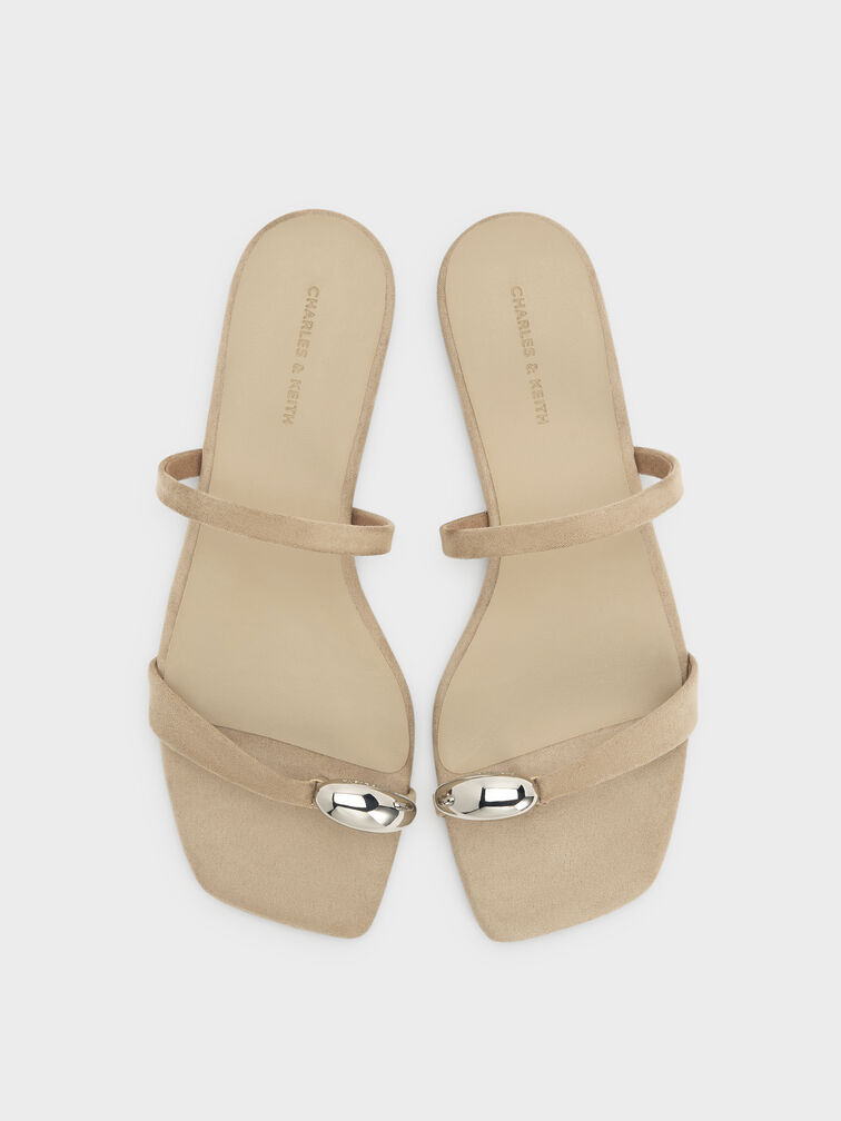 Raina Faux Suede Toe-Ring Sandals, Taupe, hi-res