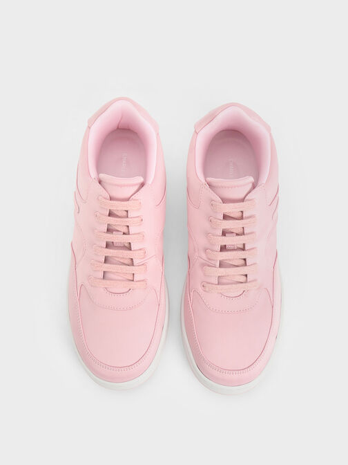 Low-Top Sneaker aus Satin, Pink, hi-res
