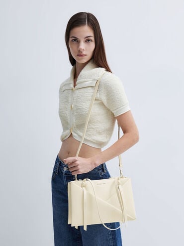 Borsa tote geometrica Midori, Crema, hi-res