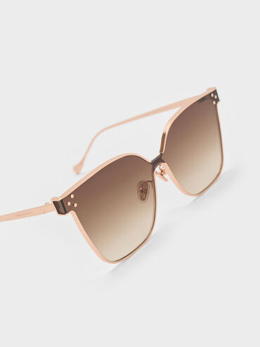 Lunettes de soleil papillon Ginny, Or Rose, hi-res