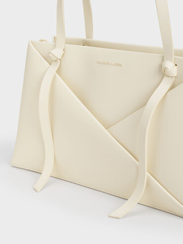 Borsa tote geometrica Midori, Crema, hi-res