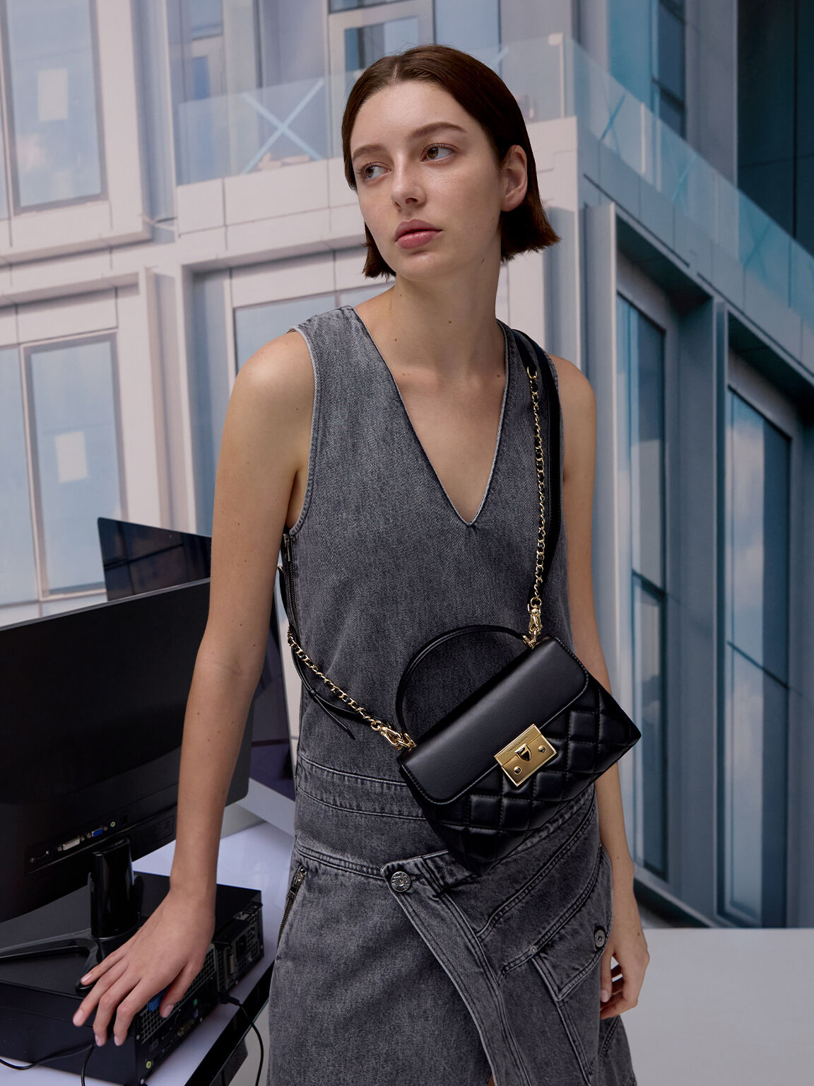 バッグ CHARLES&KEITH AlvaQuilted Handle Bag Black Alva Quilted Top Handle Bag - Black - Bags - CHARLES & KEITH PL