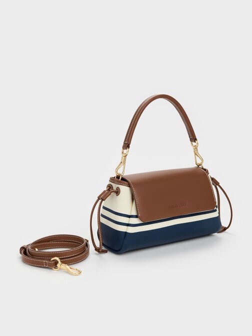 Hanya Gestreifte Canvas-Tasche mit Tragegriff, Multi, hi-res