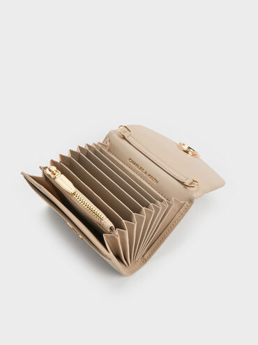 Carteira Lilibet com alça de corrente e detalhes metálicos, Dusted Oat, hi-res