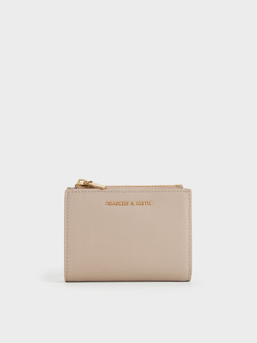 Harmonee Top-Zip Small Wallet, Taupe, hi-res
