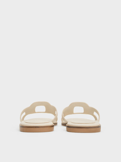 Easley Cut-Out Slide Sandals, Chalk, hi-res