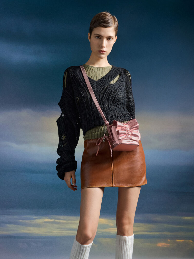 Kadee Mini-Tasche mit Rüschen, Aura Pink, hi-res