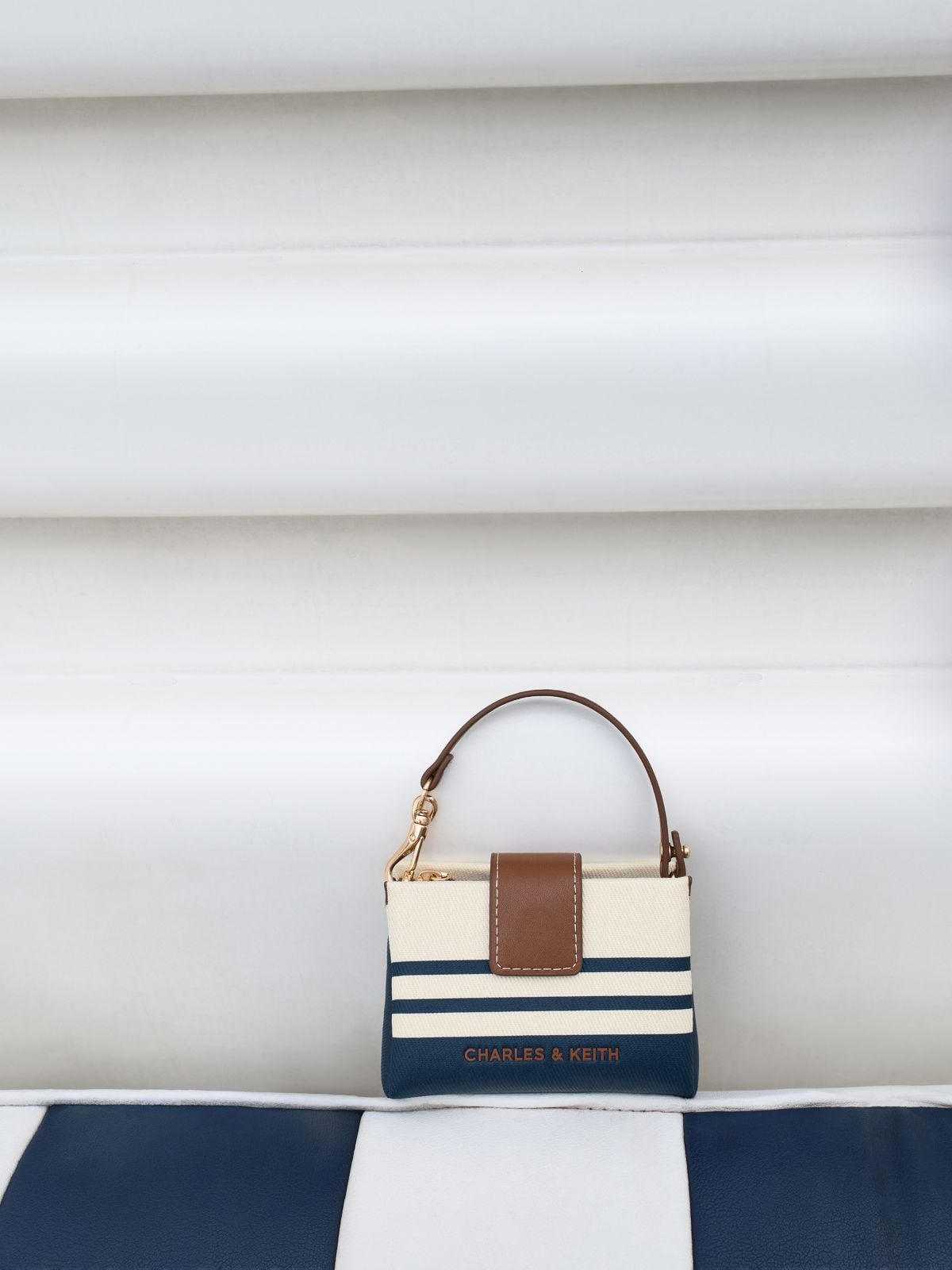 Multi Bosie Canvas Striped Micro Bag - CHARLES & KEITH