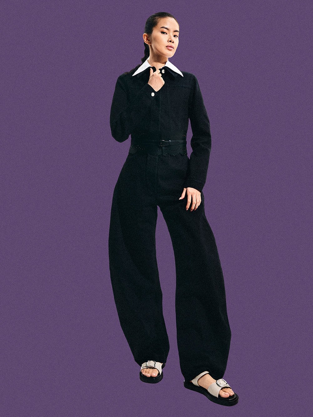 Women’s Buckled Slingback Sandals in light grey - CHARLES & KEITH