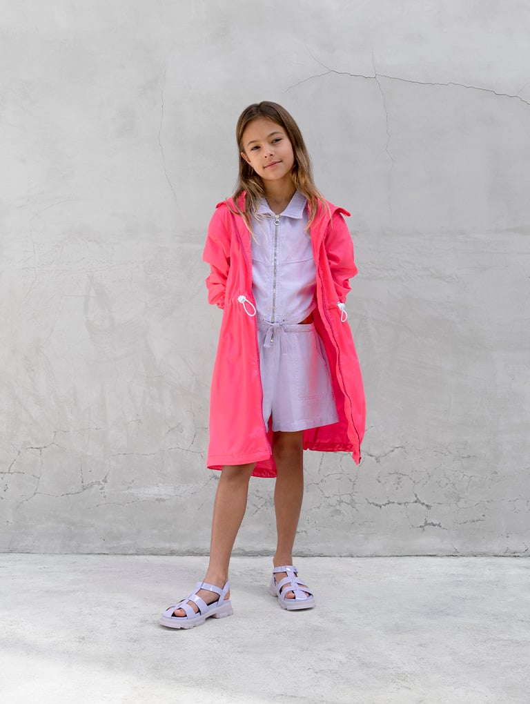 Girls' Patent Caged Sandals in lilac – CHARLES & KEITH