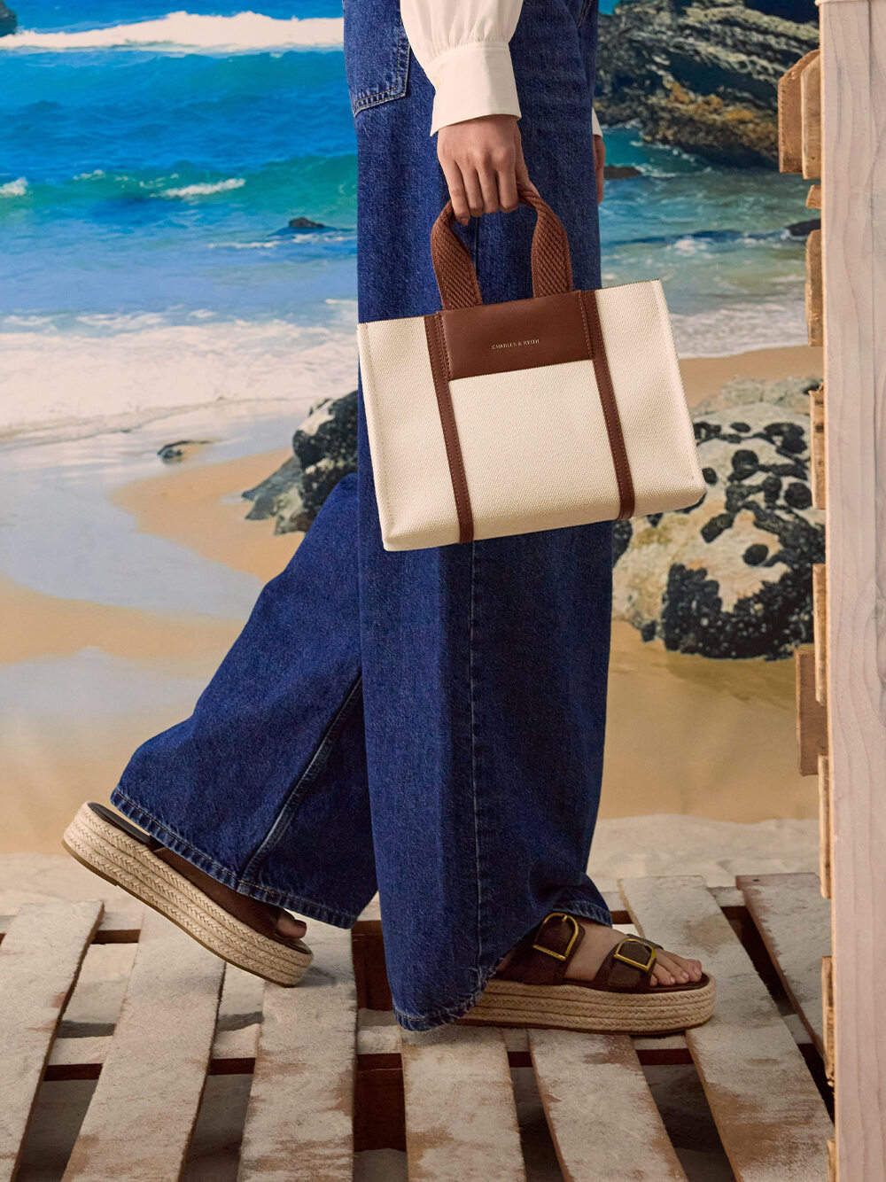 Women’s Shalia canvas tote bag  - CHARLES & KEITH