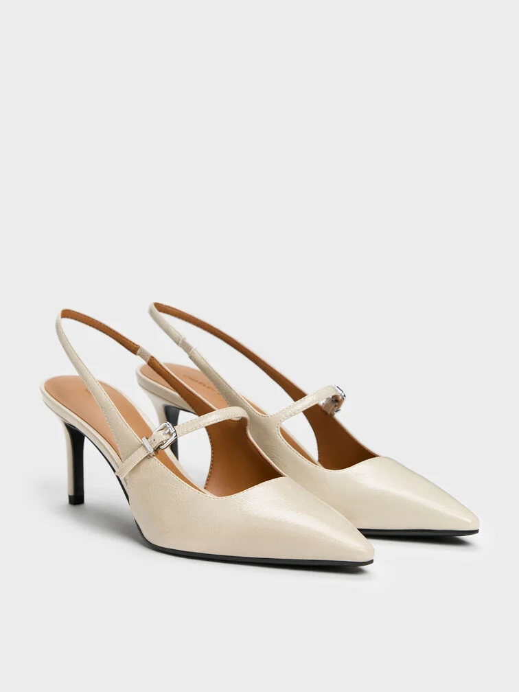 Slingback Mary Jane Pumps mit spitzer Zehenpartie und Stiletto-Absatz – ein Klassiker mit modernem Twist.