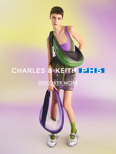 Toni Gradient Knotted Crescent Hobo Bag & Mesh Gradient Wave Mary Jane Sneakers - CHARLES & KEITH x PH5