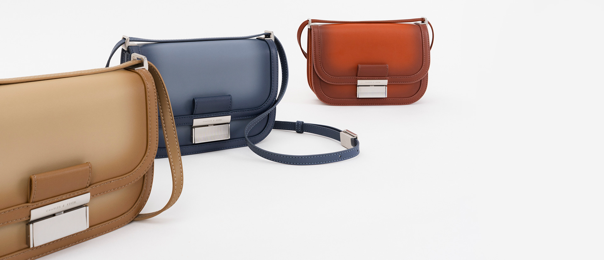 Women’s Charlot bag in sand and navy - CHARLES & KEITH