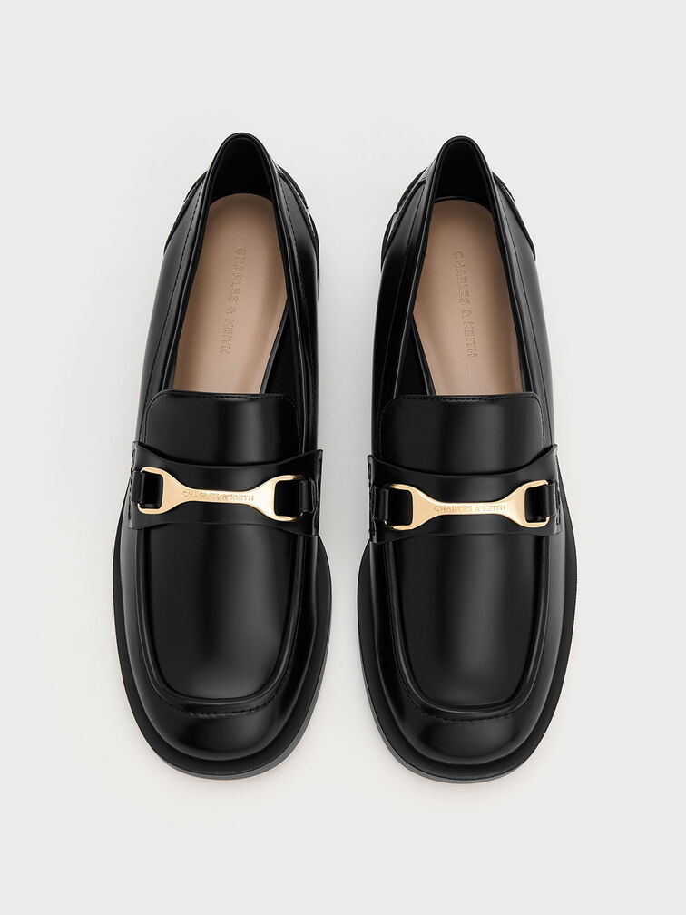 Mocassini Leslie con dettagli in metallo da donna in nero - CHARLES & KEITH