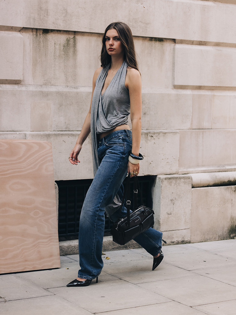 Britton Ruched Elongated Shoulder bag in black - CHARLES & KEITH