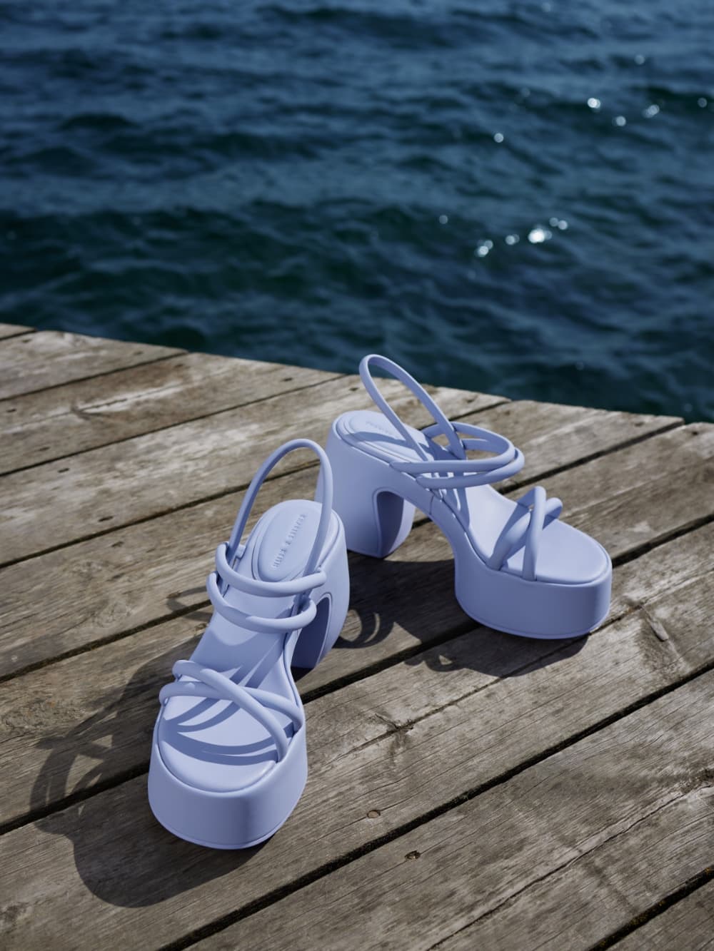 Women’s lilac Nerissa tubular platform sandals - CHARLES & KEITH