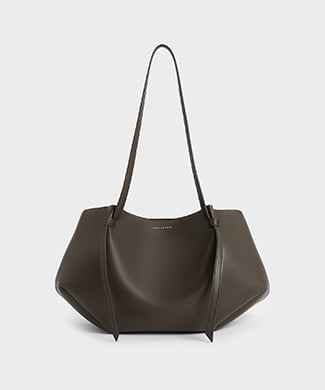 【最終価格】CHARLES & KEITH ダークモス トートバッグ 2024-L6-CK2-30671662-H9-1.jpg