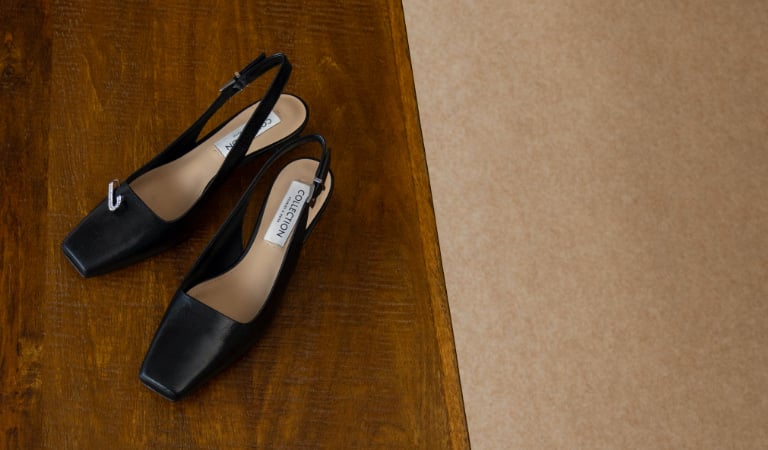Women’s gem-embellished leather slingback pumps in black – CHARLES & KEITH