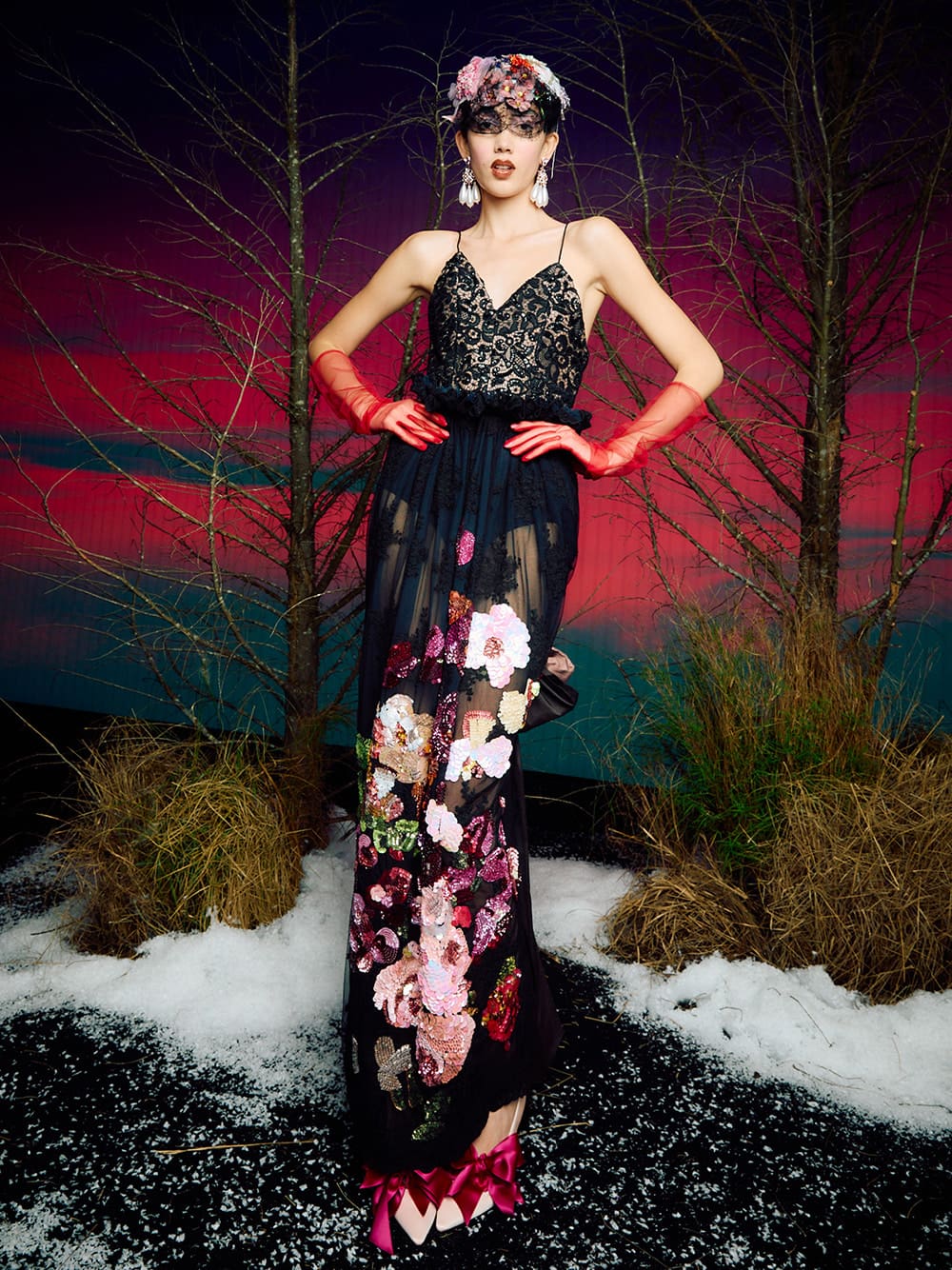 Women’s Jessy Recycled Polyester Bow Slingback Pumps in Pink — CHARLES & KEITH