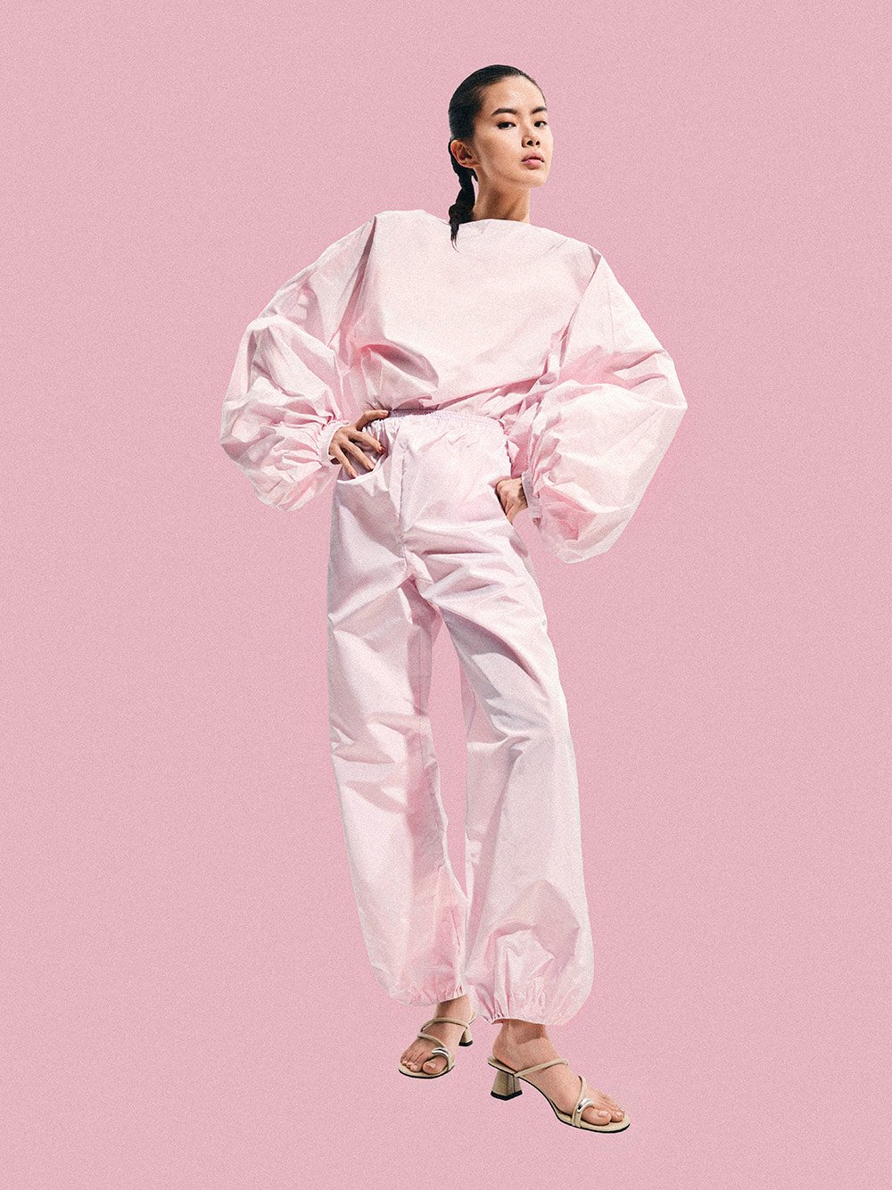 Women’s Metallic-Accent Strappy Toe-Ring Heeled Sandals in chalk - CHARLES & KEITH