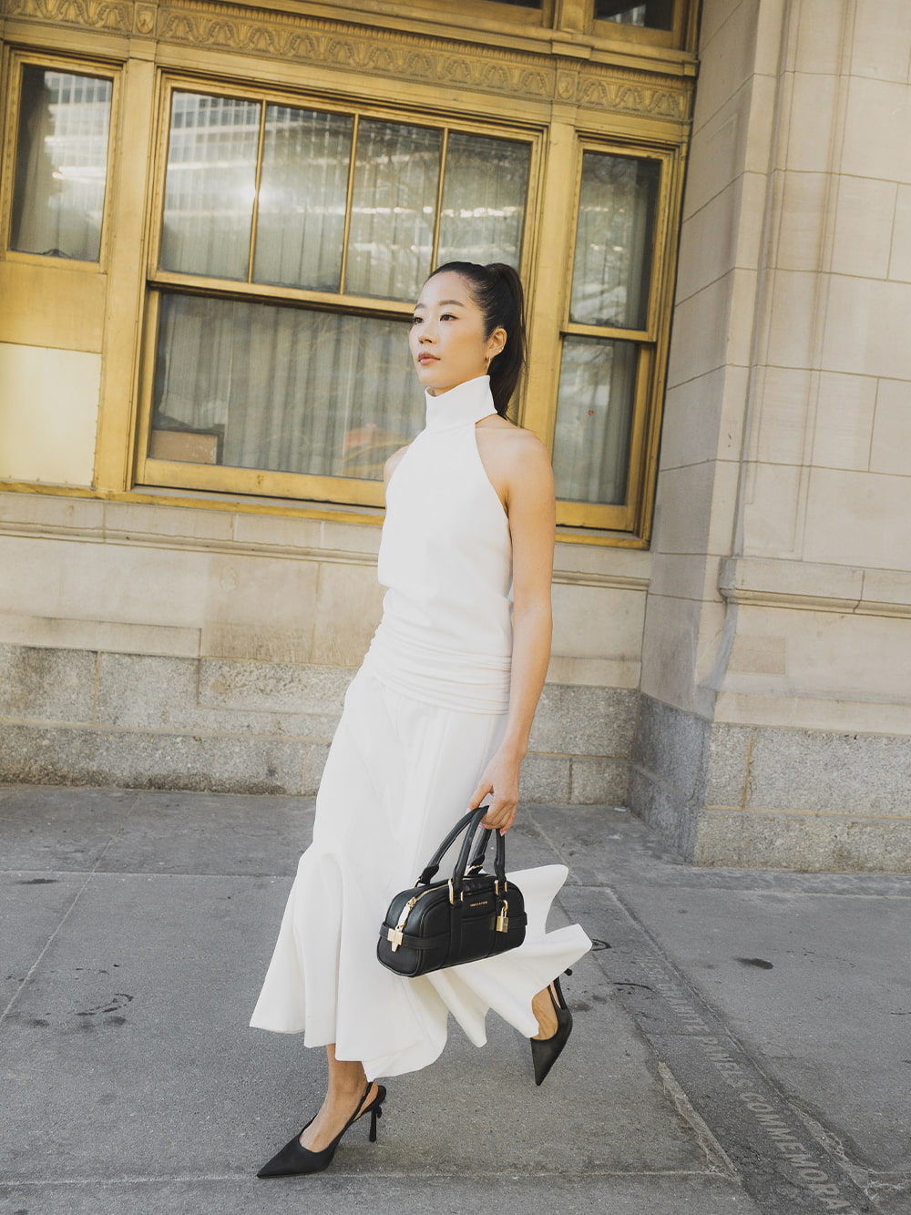 Scottie Bowling Bag and Brantley Bow Slingback Pumps - CHARLES & KEITH