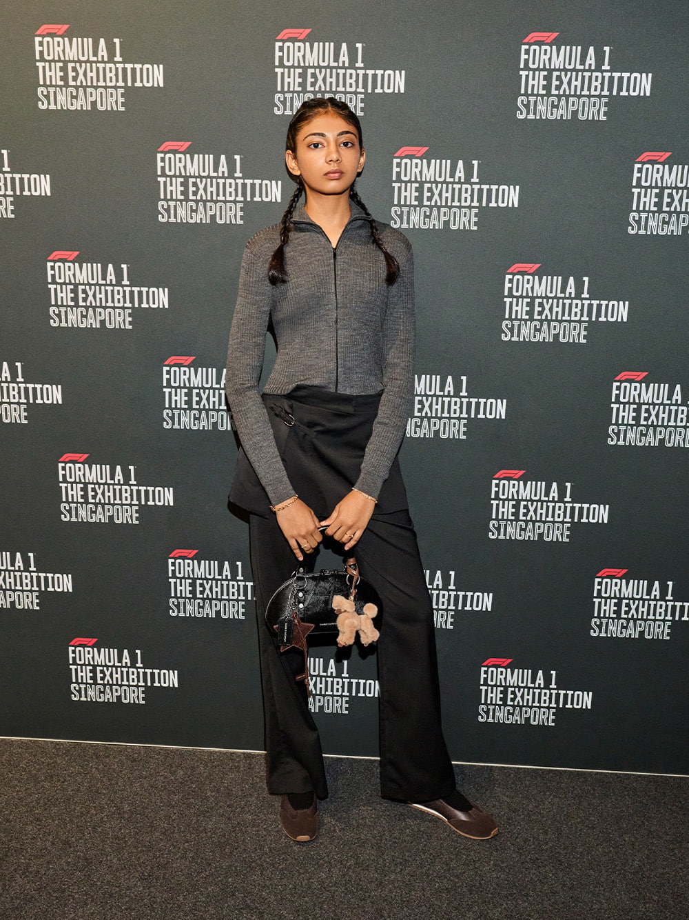 Women’s Tatiana studded bowling bag and Jace leather & suede Mary Jane sneakers, as seen on Kareen Kaur - CHARLES & KEITH