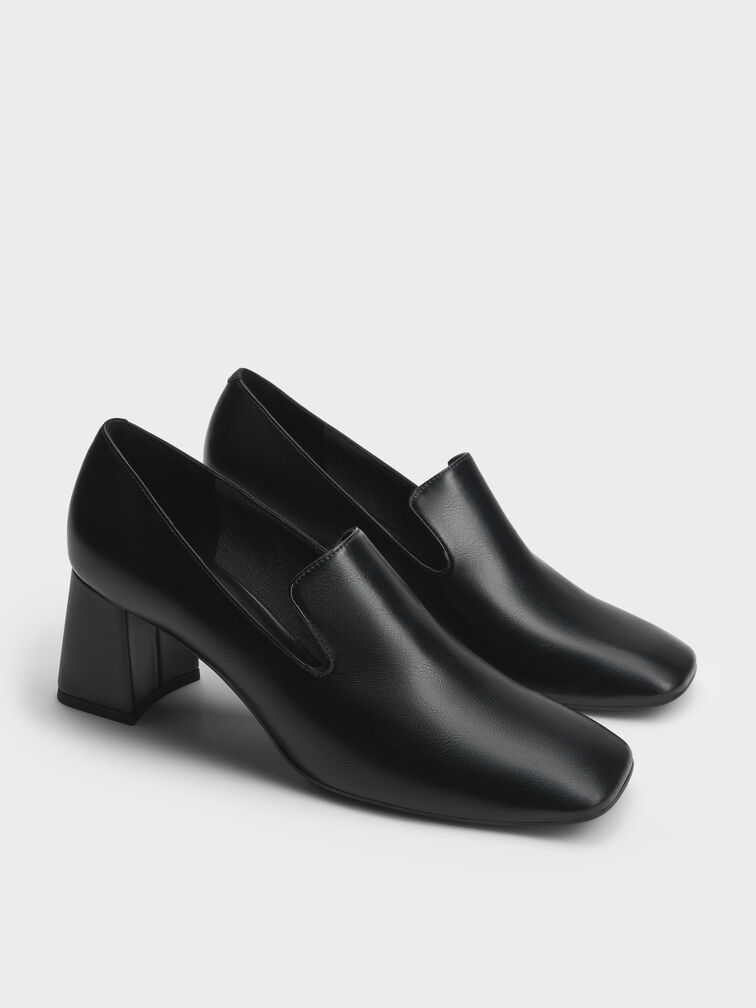 Schwarze Loafer-Pumps, ideal für das Büro und semi-formelle Anlässe.