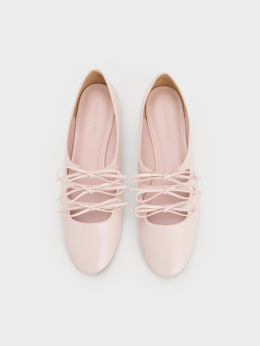 Women’s pink Dorri Triple-Bow Ballet Flats – CHARLES & KEITH