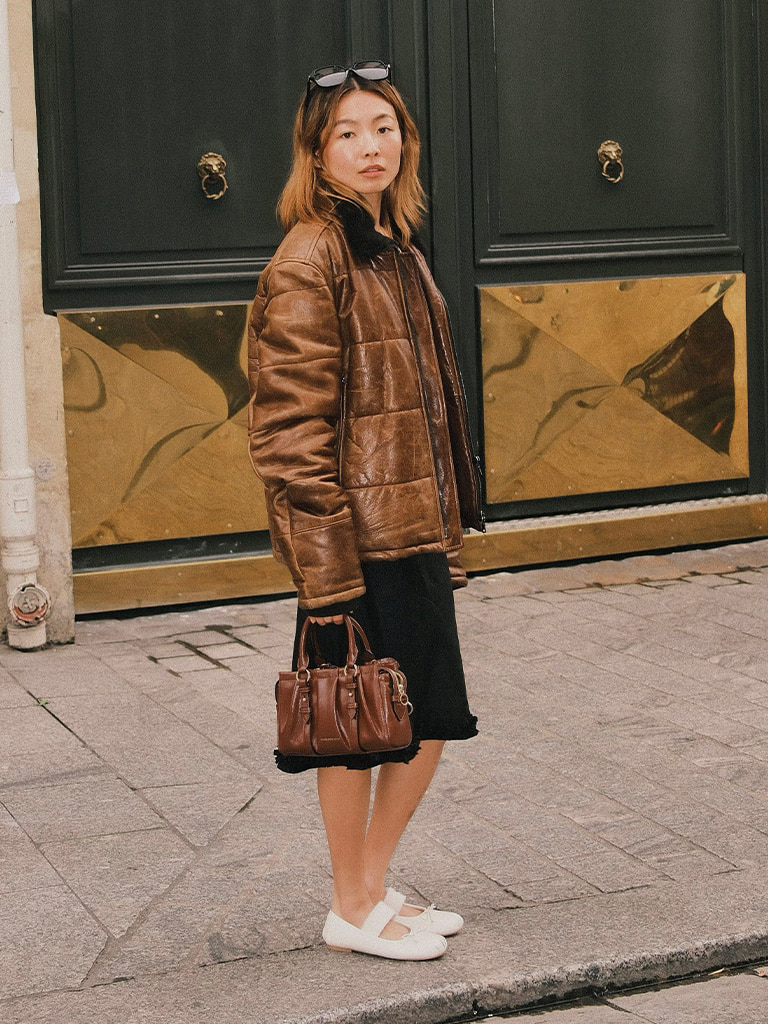 Britton Recycled Suede Ruched Top Handle Tote Bag in mocha brown - CHARLES & KEITH