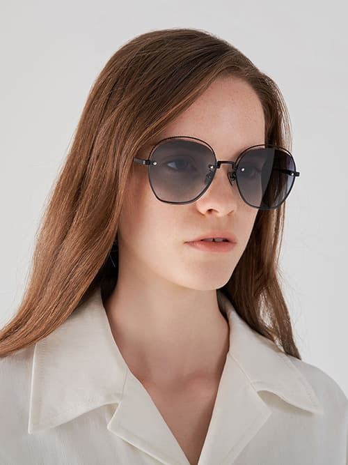 Multi-Tinted Cut-Out Butterfly Sunglasses