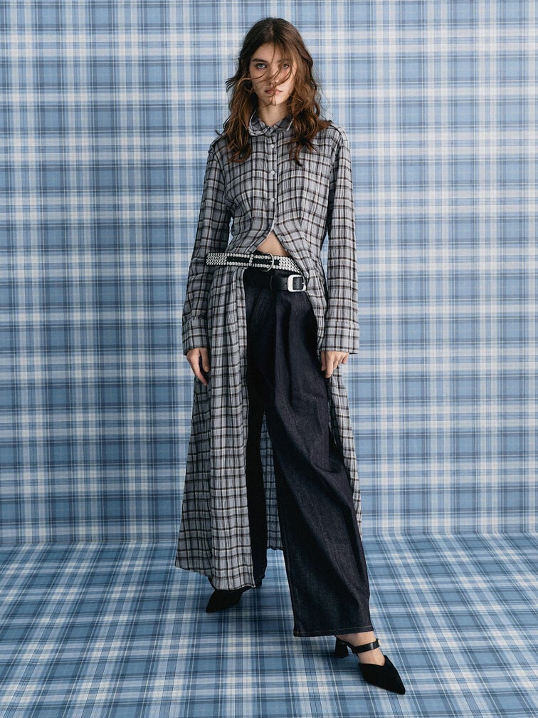 Kombinieren Sie spitze Schuhe mit Wide-Leg-Hosen, um Ihre Beine optisch zu verlängern und einen eleganten Akzent zu setzen.