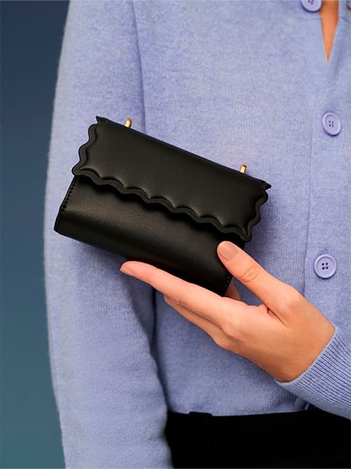 Rowan Bead-Handle Wallet, Black
