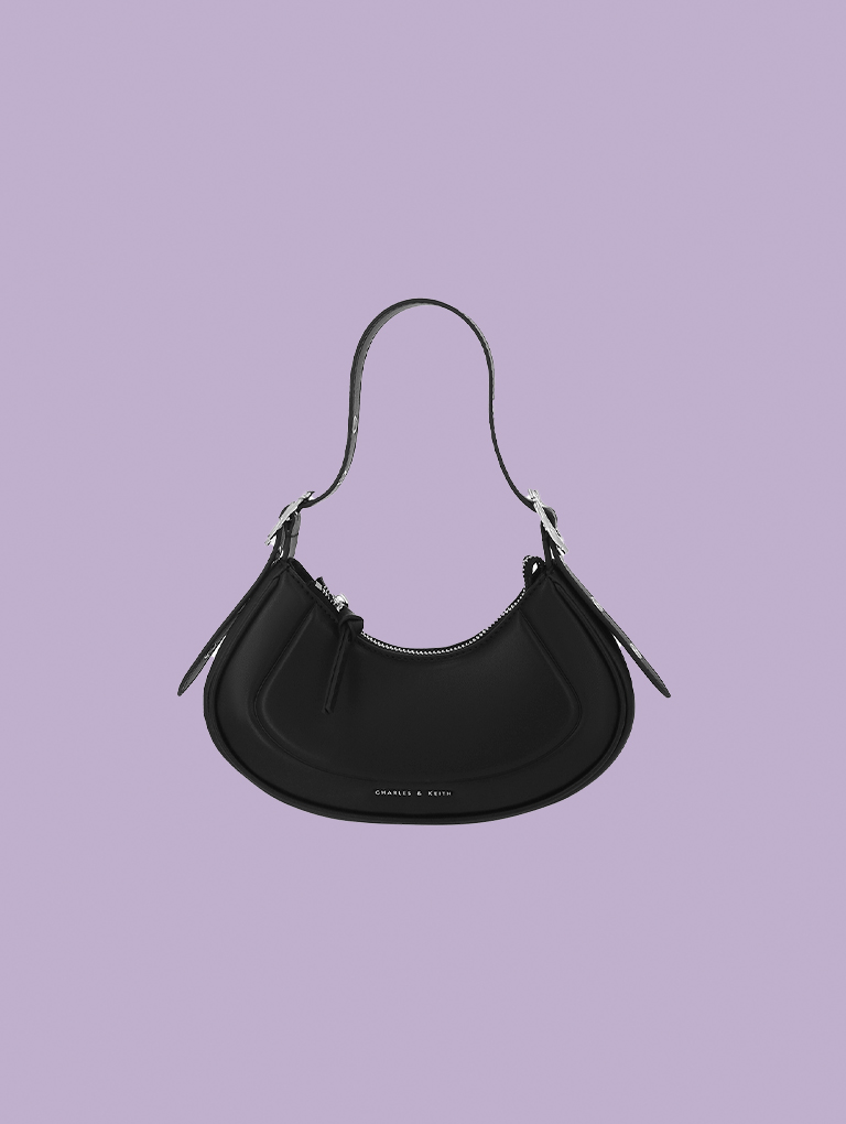 Women’s Petra Curved Shoulder Bag in black – CHARLES & KEITH