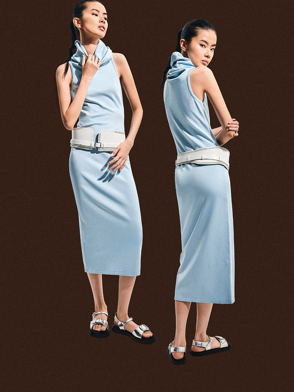 Women’s Metallic Buckled Slingback Sandals in silver - CHARLES & KEITH