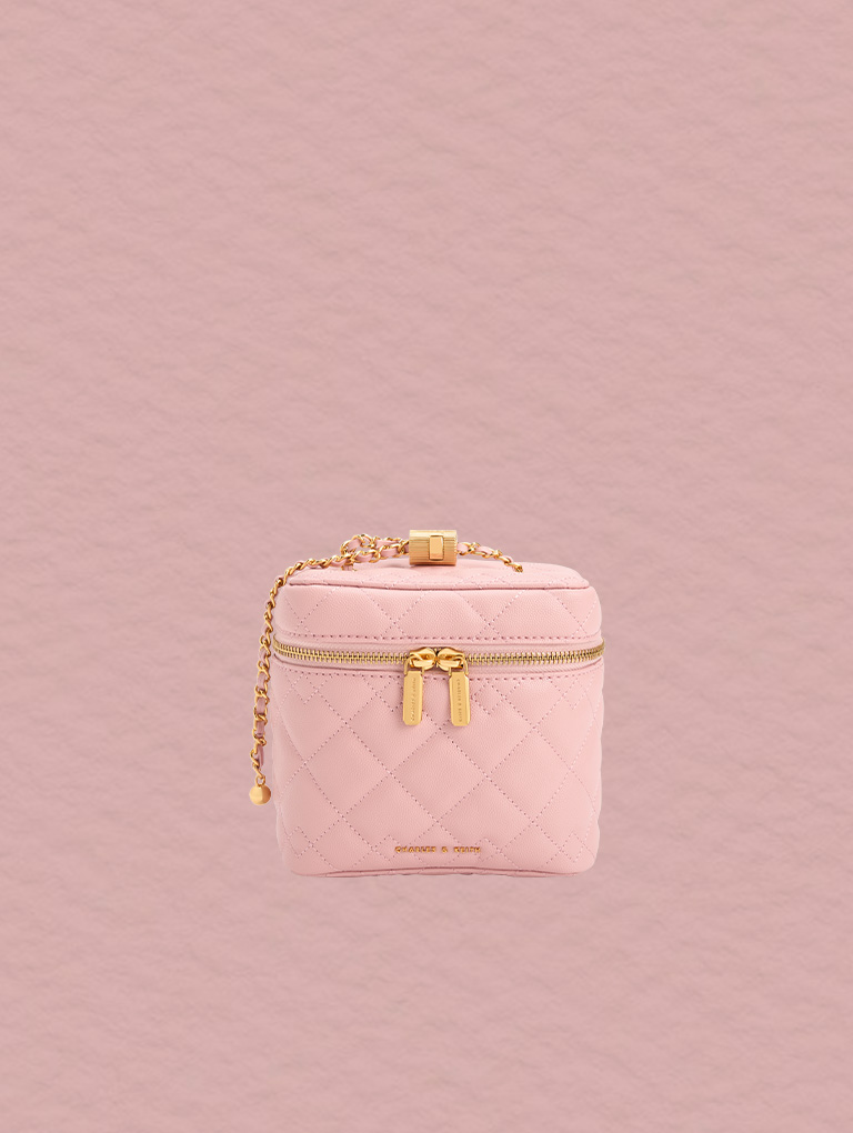 Women’s Nezu quilted boxy bag in light pink - CHARLES & KEITH