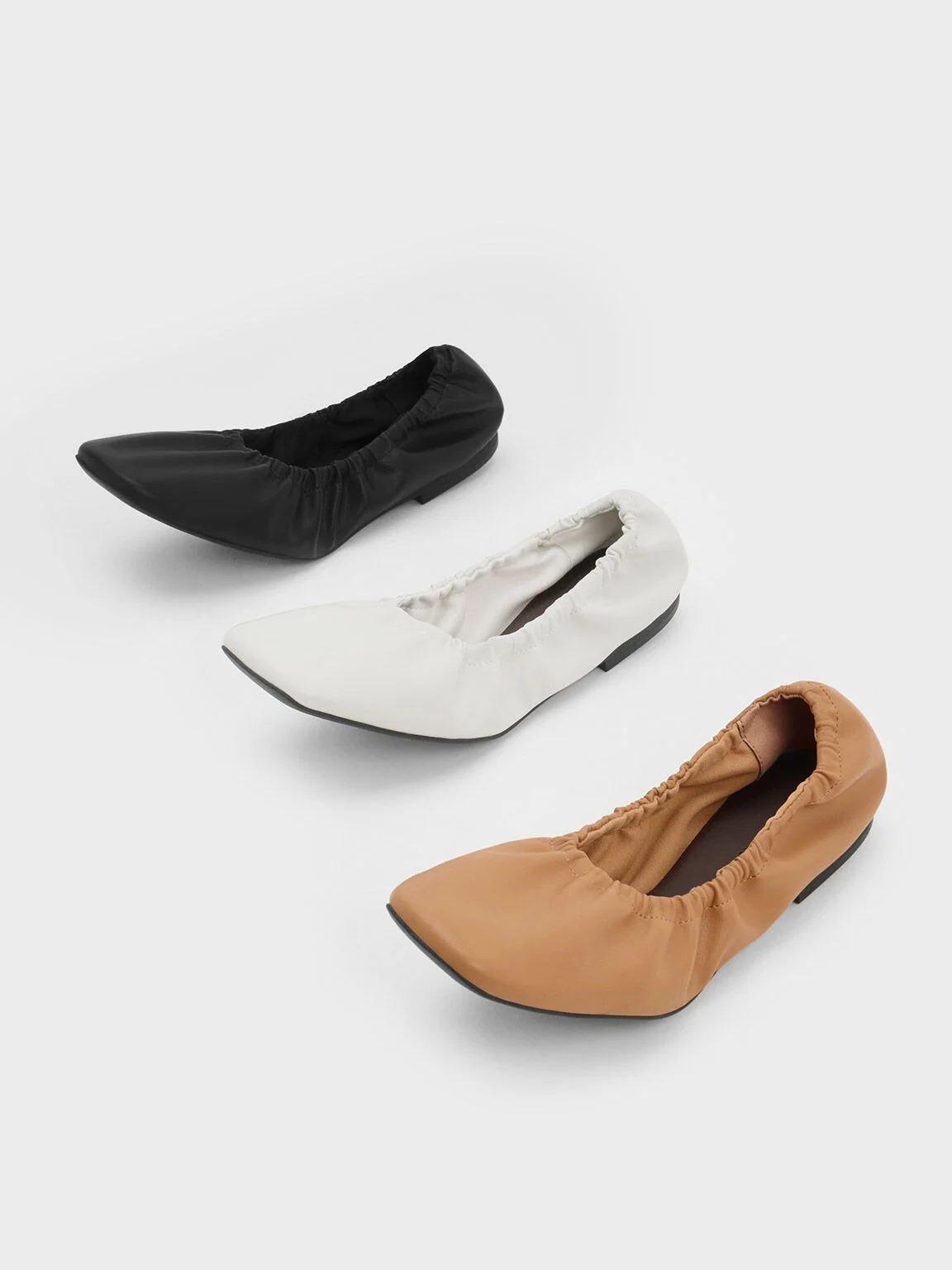 Geplooide ballerina's voor dames - CHARLES & KEITH