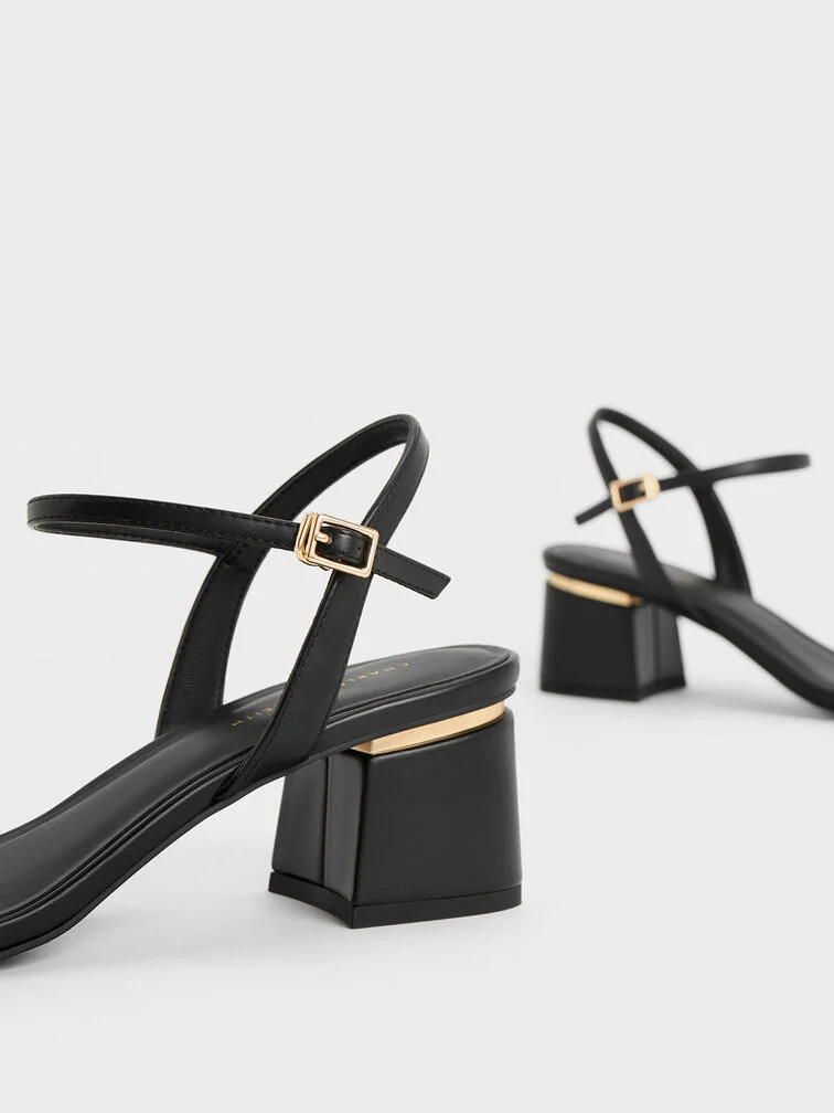 Women’s Sylva block-heel sandals in black - CHARLES & KEITH