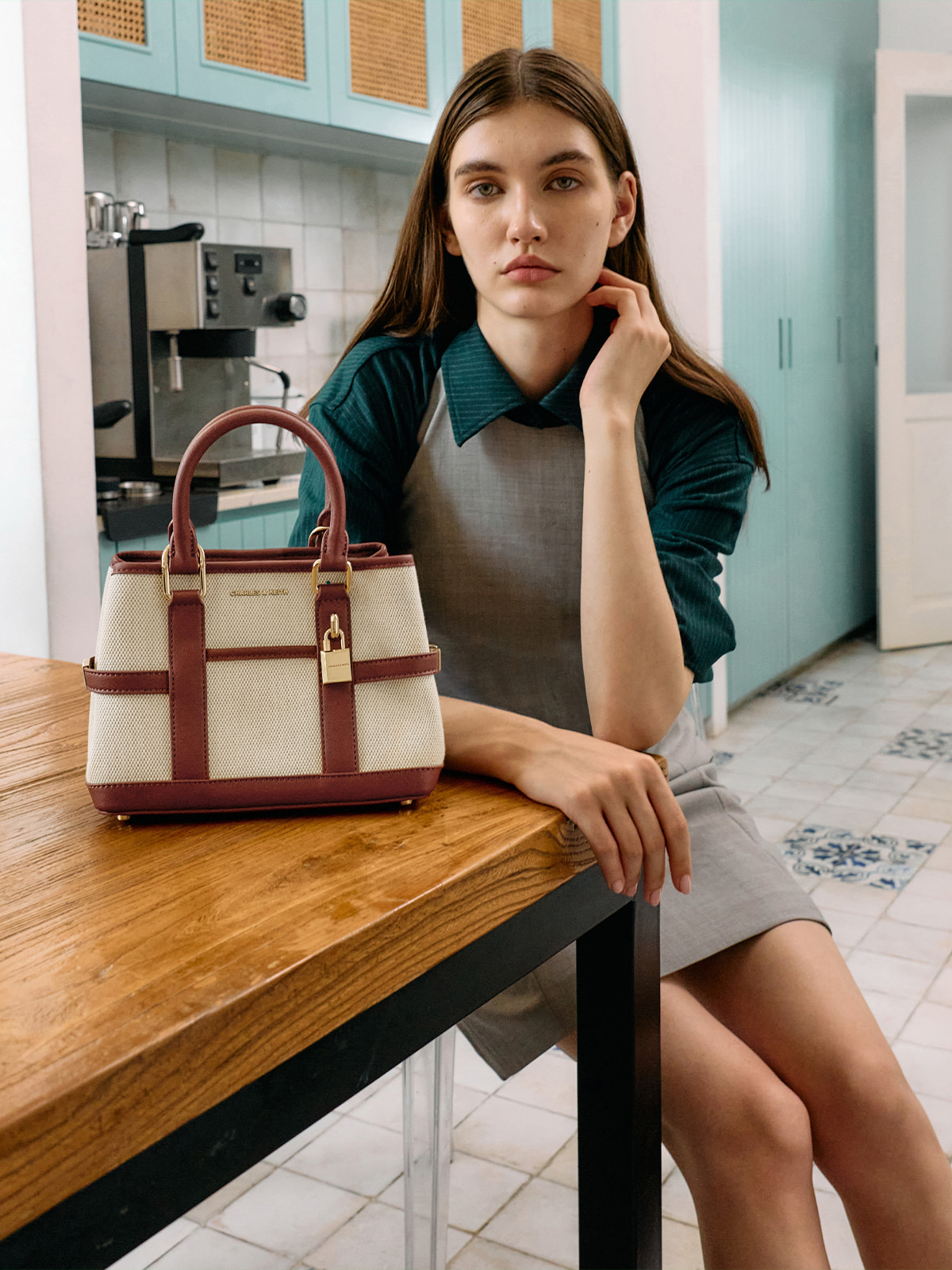 Brick Mini Scottie Canvas Tote Bag - CHARLES & KEITH