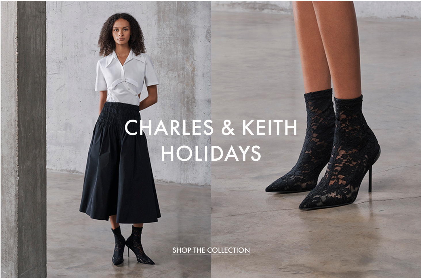 Women's lace & mesh ankle boots - CHARLES & KEITH