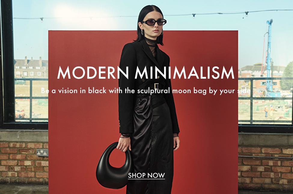 Women's black sculptural top handle moon bag - CHARLES & KEITH