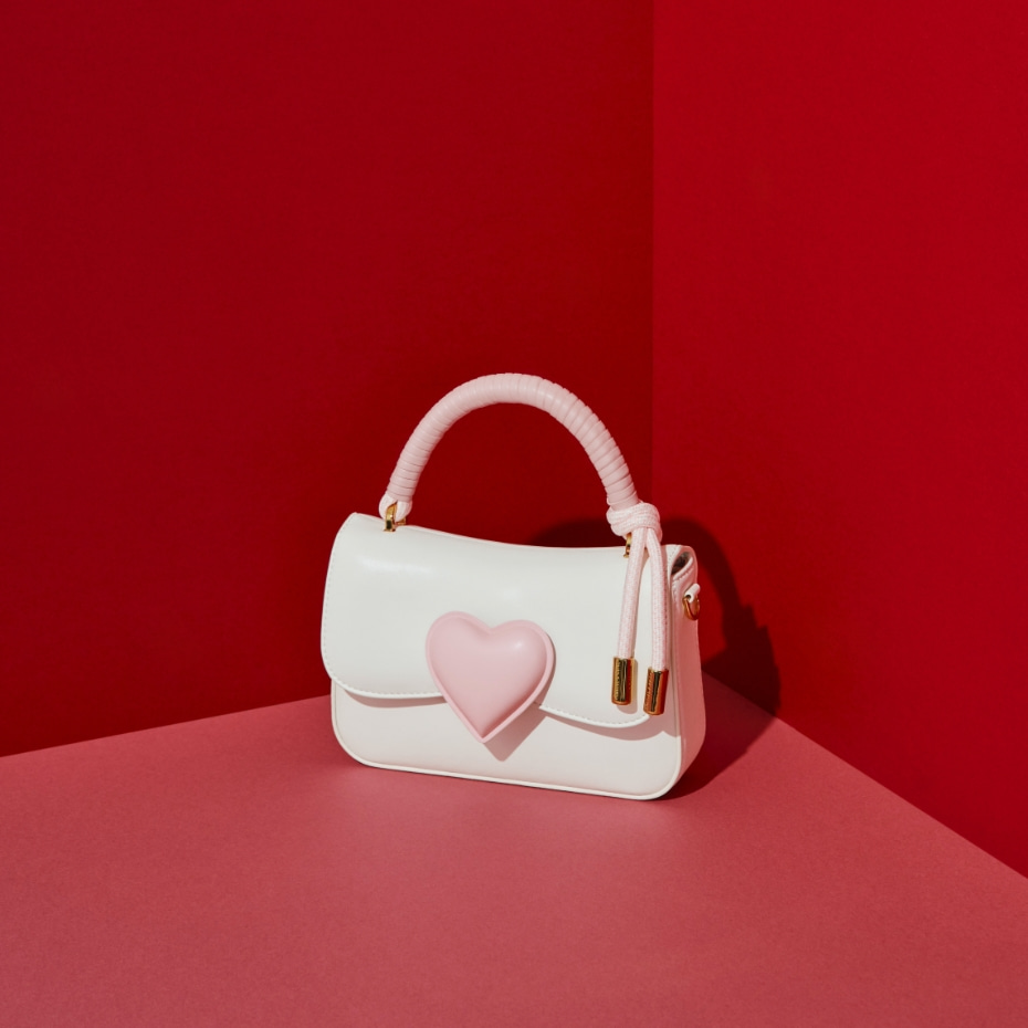heart print bag charles keith