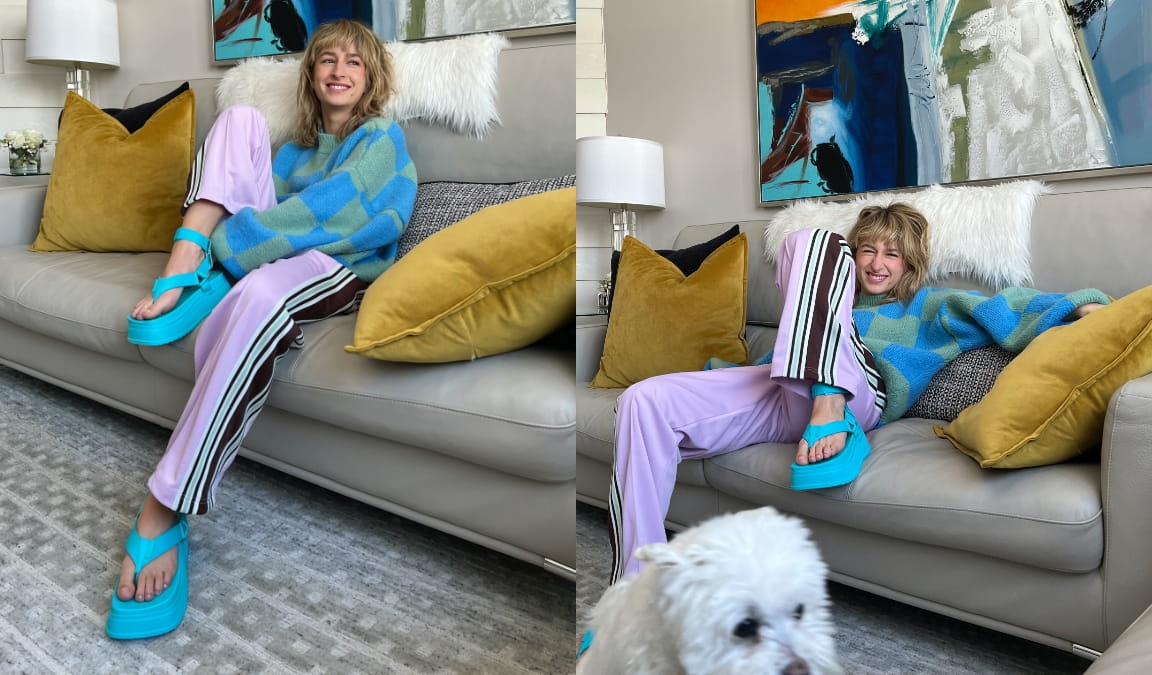 Women’s Joss Ankle-Strap Flatform Thong Sandals in blue – CHARLES & KEITH