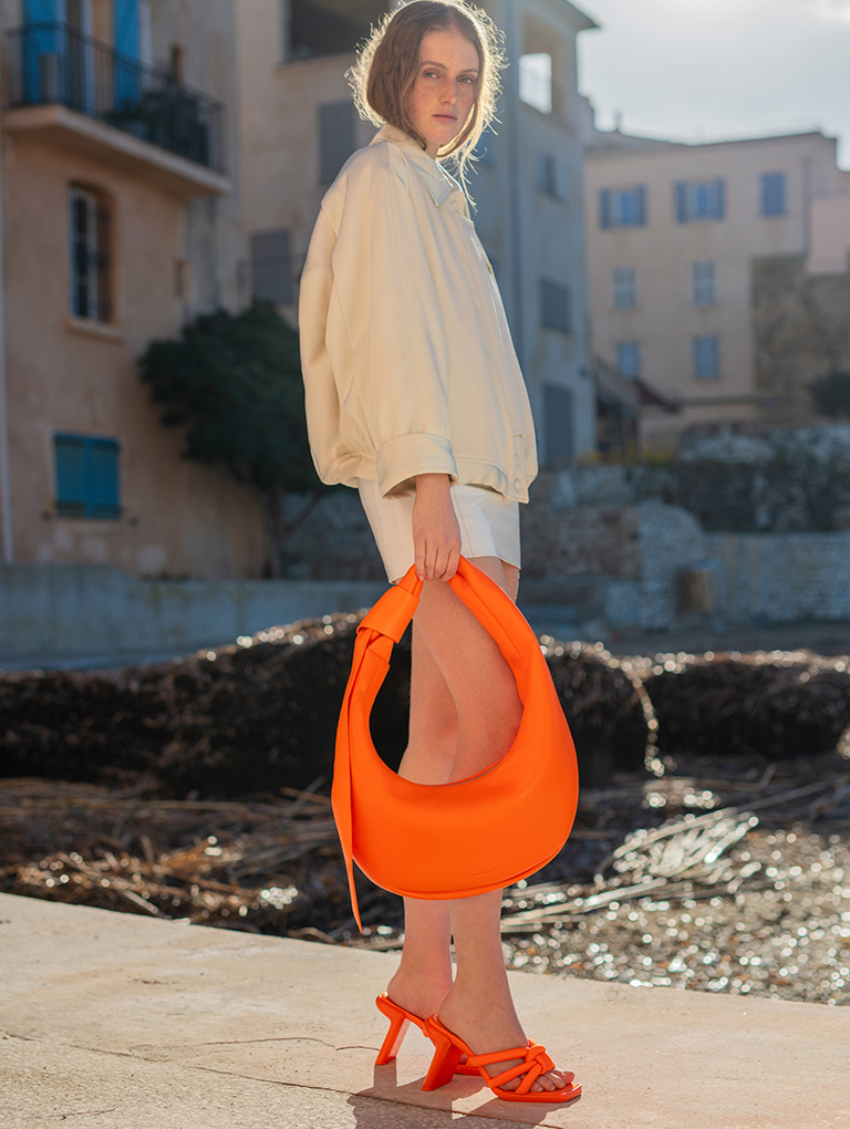 Women’s Toni tubular tie-around sandals in orange – CHARLES & KEITH