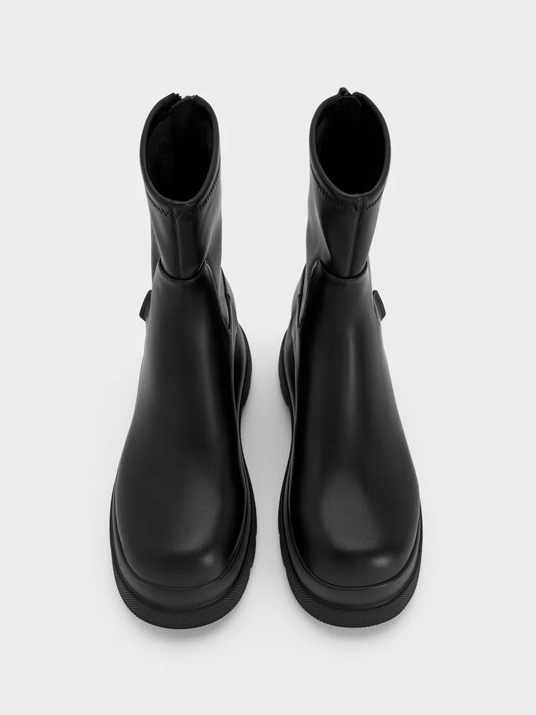 Schwarze chunky Ankle Boots, der perfekte Winter-Klassiker.
