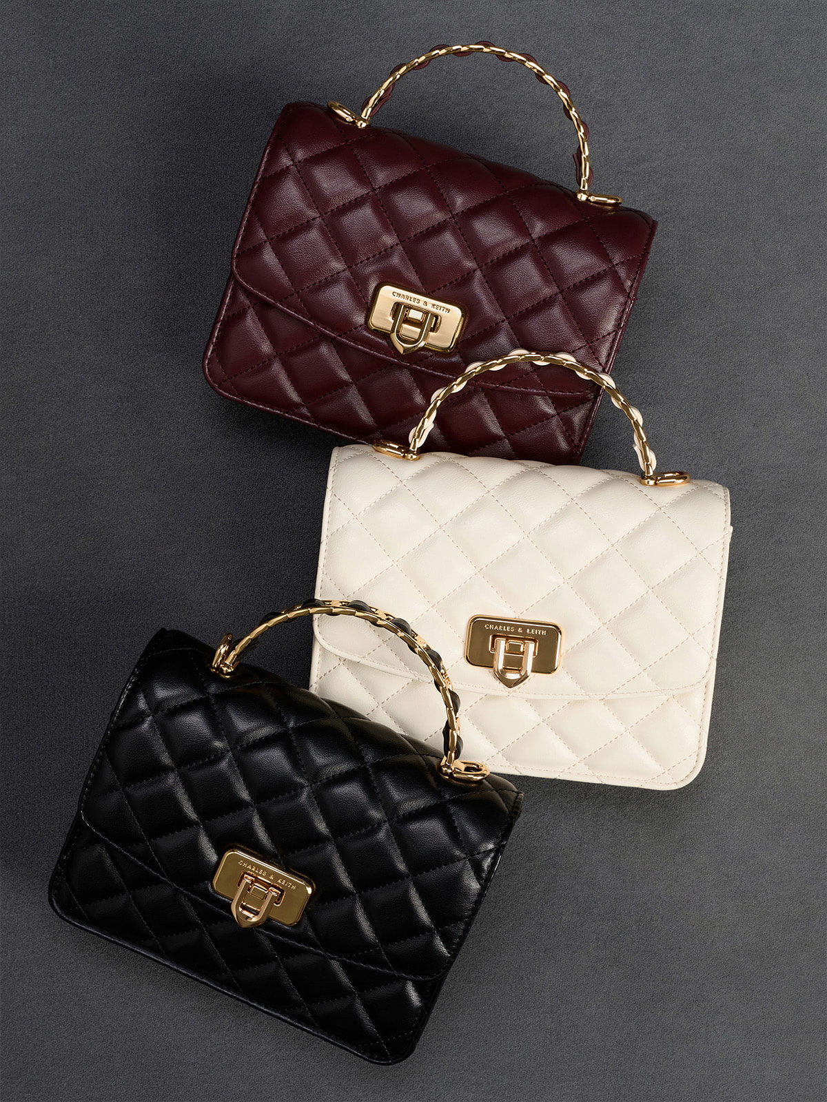 Cressida gesteppte Handtasche mit Tragegriff - Schwarz - CHARLES & KEITH 